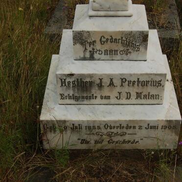 MALAN Hesther J.A. nee PRETORIUS 1855-1905 
