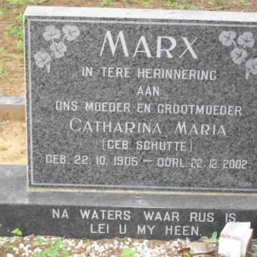 MARX Catharina Maria nee SCHUTTE 1905-2002