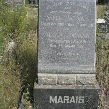 MARAIS Sarel Jacobus 1889-1938 &amp; Aletta Johanna SERFONTEIN 1878-1955