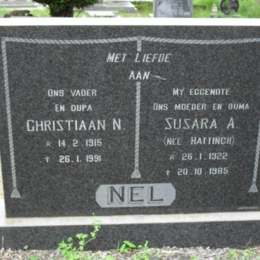 NEL Christiaan N. 1915-1991 &amp; Susara A. HATTINGH 1922-1985