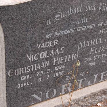 NORTJE Nicolaas Christiaan Pieter 1895-1966 &amp; Maria Johanna Elizabeth STEYN 1896-1958