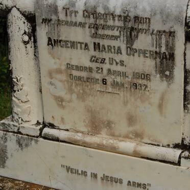 OPPERMAN Angenita Maria nee UYS 1906-1937 