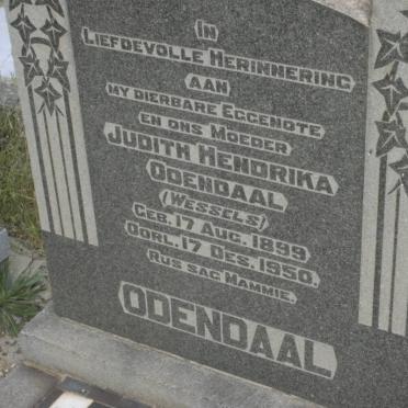 ODENDAAL Judith Hendrika nee WESSELS 1899-1950