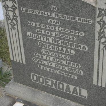 ODENDAAL Judith Hendrika nee WESSELS 1899-1950
