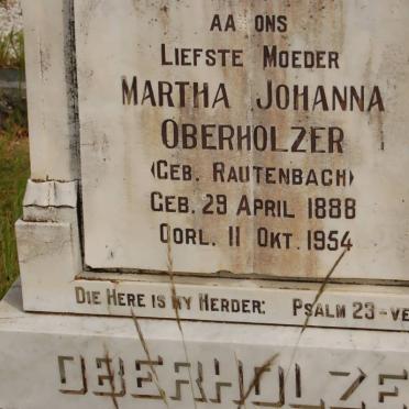 OBERHOLZER Martha Johanna nee RAUTENBACH 1888-1954