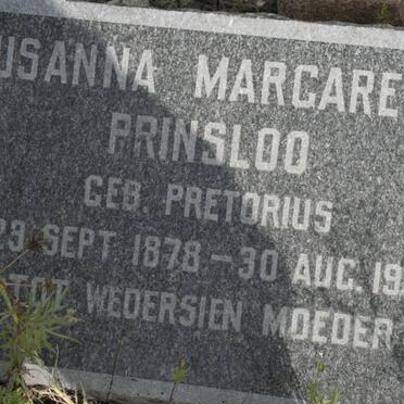 PRINSLOO Susanna Margaretha nee PRETORIUS 1878-1961