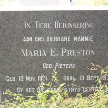 PRESTON Maria E. nee PIETERS 1921-1975