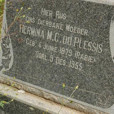 PLESSIS Hermina M.C., du nee RABIE 1879-1955