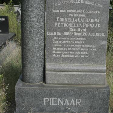 PIENAAR Cornelia Catharina Petronella nee UYS 1896-1952