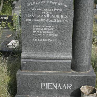 PIENAAR Bastiaan Hendrikus 1885-1975
