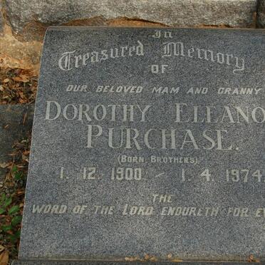 PURCHASE Dorothy Eleanor nee BROTHERS 1900-1974