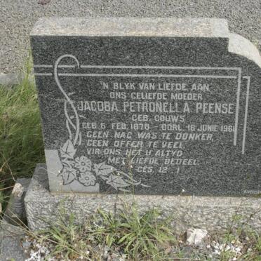 PEENSE Jacoba Petronella nee GOUWS 1878-1961