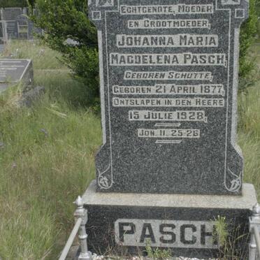 PASCH Johanna Maria Magdelena nee SCHUTTE 1877-1928