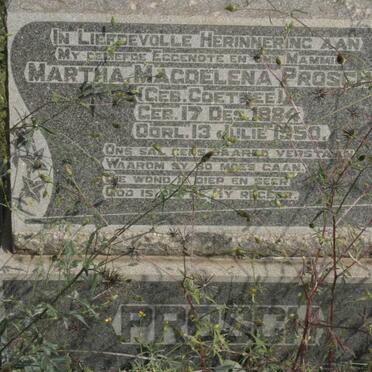 PROSCH Martha Magdelena nee COETZEE 1884-1950