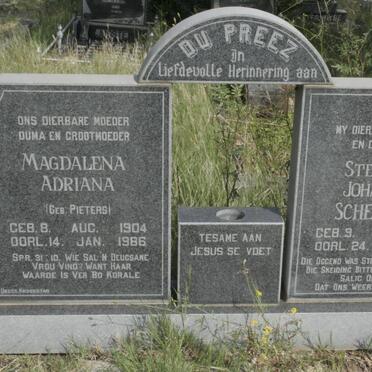 PREEZ Stefanus Johannes Scheepers, du 1893-1952 &amp; Magdalena Adriana PIETERS 1904-1986