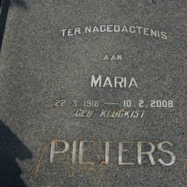 PIETERS Maria nee KLUCKIST 1918-2008