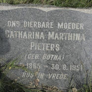 PIETERS Catharina Marthina nee BOTHA 1865-1951