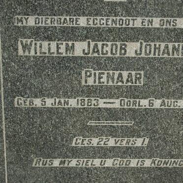 PIENAAR Willem Jacob Johannes 1883-1941