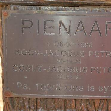 PIENAAR Koos Jacobus Petrus -1998 :: PIENAAR Cobus Jacobus Petrus 1944-1981
