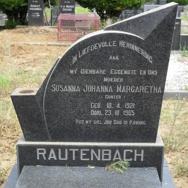 RAUTENBACH Susanna Johanna Margaretha nee GUNTER 1921-1965