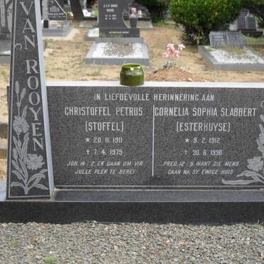 ROOYEN Christoffel Petrus, van 1911-1979 &amp; Cornelia Sophia Slabbert ESTERHUYSE 1912-1990