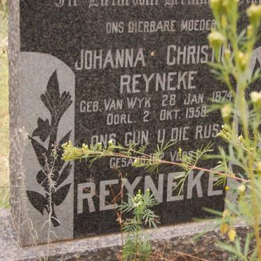 REYNEKE Johanna Christina nee VAN WYK 1874-1958