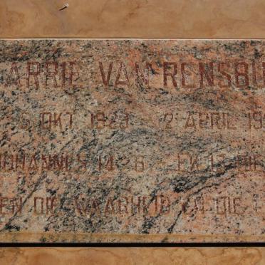 RENSBURG Arrie, van 1929-1998