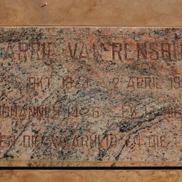 RENSBURG Arrie, van 1929-1998