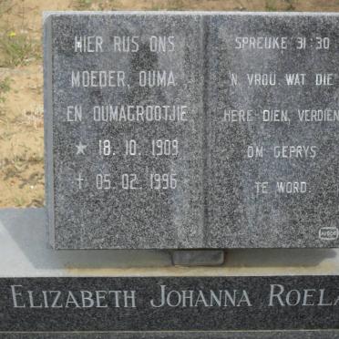 ROELAND Elizabeth Johanna 1909-1996