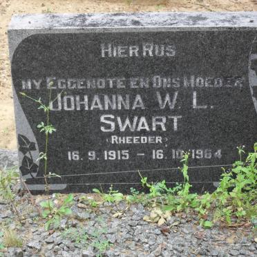 SWART Johanna W.L. nee RHEEDER 1915-1964
