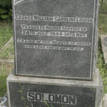 SOLOMON George William -1944 &amp; Caroline Louisa -1944