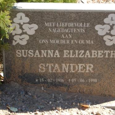 STANDER Susanna Elizabeth 1916-1998
