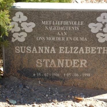 STANDER Susanna Elizabeth 1916-1998