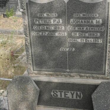 STEYN Petrus P.J. 1882-1953 &amp; Johanna M. VAN ASWEGAN 1883-1957
