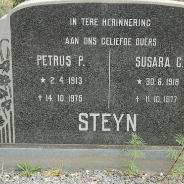 STEYN Petrus P. 1913-1975 &amp; Susara C. 1918-1977