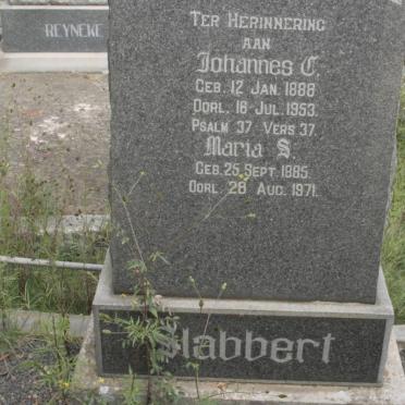 SLABBERT Johannes C. 1888-1953 &amp; Maria S. 1885-1971