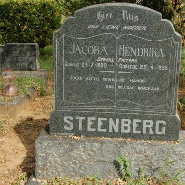 STEENBERG Jacoba Hendrika nee PIETERS 1880-1955