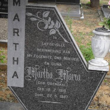 THERON Martha Maria nee ODENDAAL 1918-1987