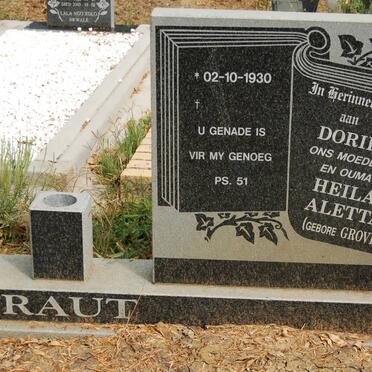 TRAUT Hendrik Oost De Waal 1925-2001 &amp; Heila Aletta GROVE 1930-