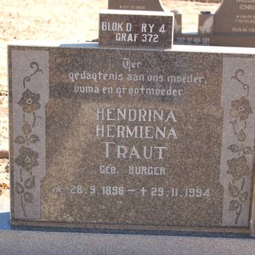 TRAUT Hendrina Hermiena nee BURGER 1896-1994