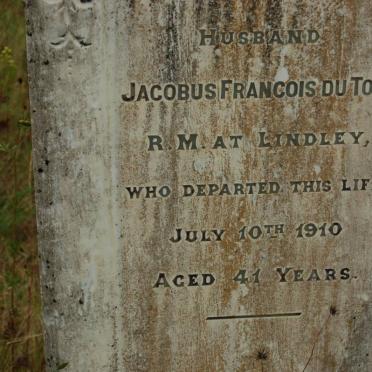 TOIT Jacobus Francois, du -1910