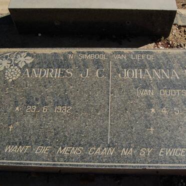 ? Andries J.C. 1932- &amp; Johanna H. VAN OUDTSHOORN 1937-