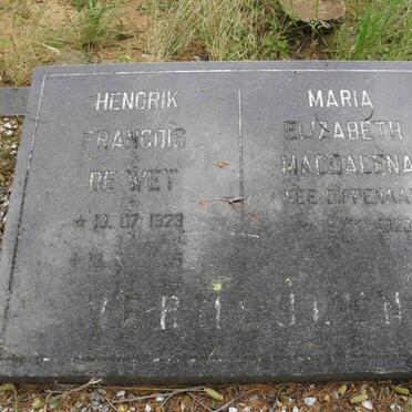 VERMEULEN Hendrik Francois de Wet 1923- &amp; Maria Elizabeth Magdalena DIPPENAAR 1929-