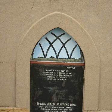 6. Burgers gesneuwel op slagveld en tydens aktiewe diens