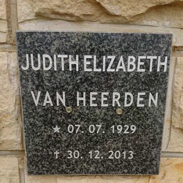HEERDEN Judith Elizabeth, van 1929-2013