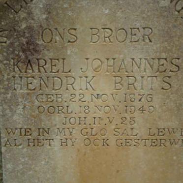 BRITS Karel Johannes Hendrik 1869-1949