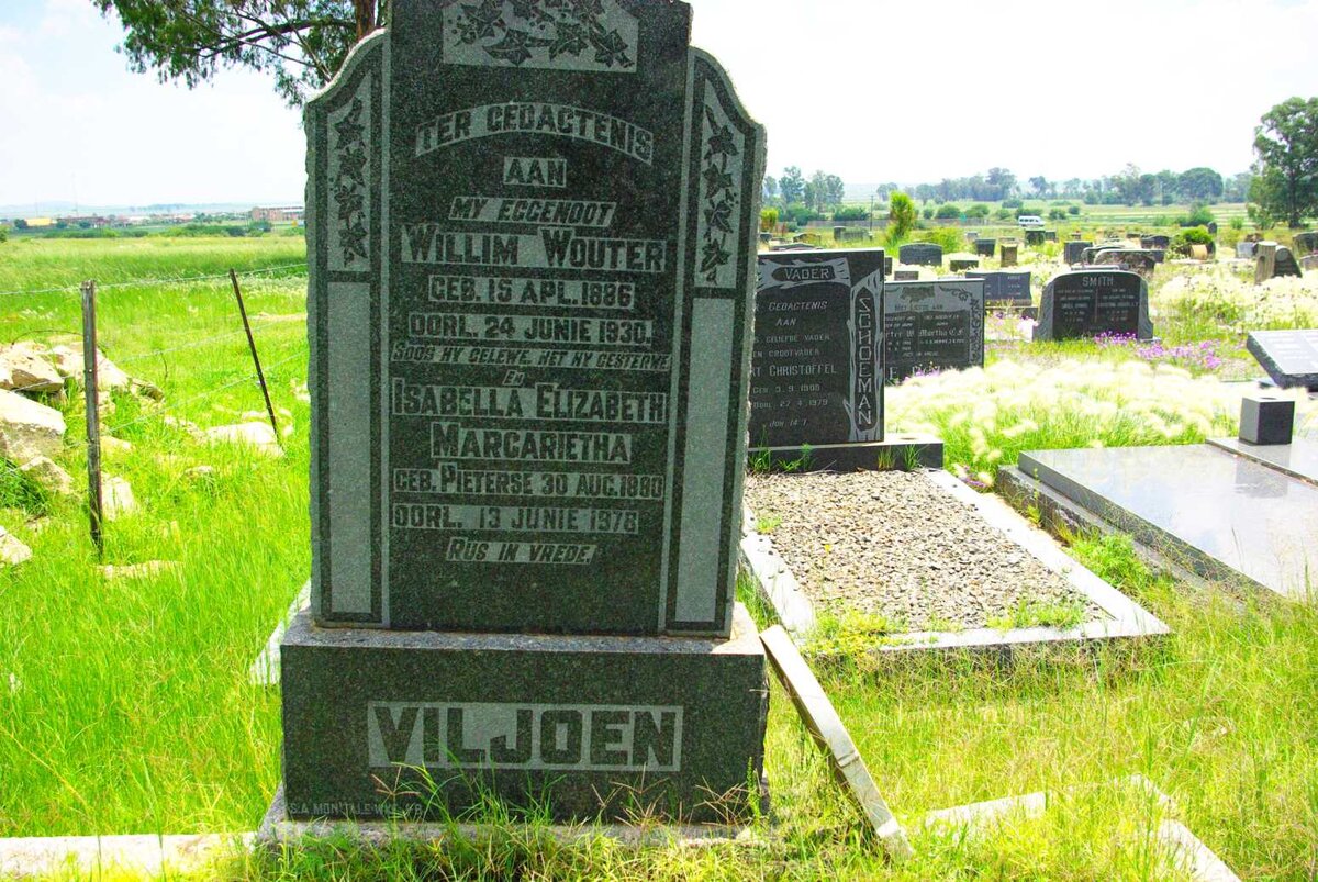 VILJOEN Willim Wouter 1886-1930 &amp; Isabella Elizabeth Margarietha 1890-1978