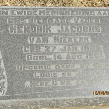 NIEKERK Hendrik Jacobus, van 1896-1961