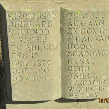 AHLERS C.C. 1870-1944