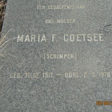 COETSEE Maria F. nee SCHIMPER 1917-1978